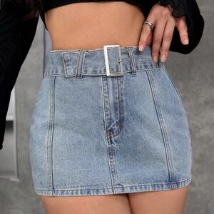 Simple Denim A-Line Skirt, Casual Daily Wear